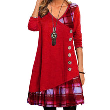 Load image into Gallery viewer, Long-sleeve Patchwork Dress