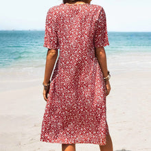 Load image into Gallery viewer, Round Neck Floral Beach Dress