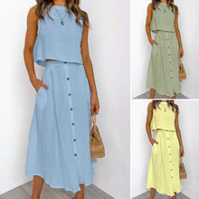 Load image into Gallery viewer, Holiday Leisure Cotton Two-pieces Suits