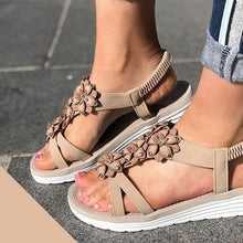 Load image into Gallery viewer, Women's Summer Flower Wedge Sandals