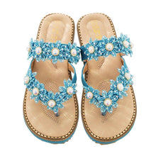 Load image into Gallery viewer, Women's Bohemian Sparkle Bling Flip Flops