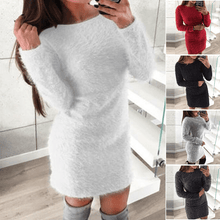 Load image into Gallery viewer, Round Neck Plush Dress