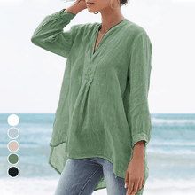 Load image into Gallery viewer, Short Back Long Bracelet Sleeve Fashion Shirt