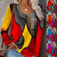 Load image into Gallery viewer, Casual Color Block Long Sleeve T-Shirt