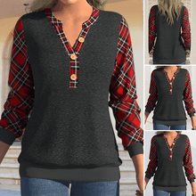 Load image into Gallery viewer, Sweater with Checkerboard Pattern and Buttons