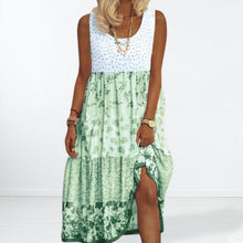Load image into Gallery viewer, Women's Sleeveless Floral Print Summer Round Neck Dress