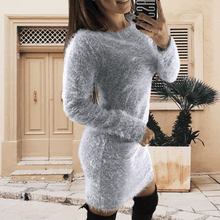 Load image into Gallery viewer, Round Neck Plush Dress