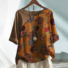 Load image into Gallery viewer, Crew Neck Vintage Print T-shirt