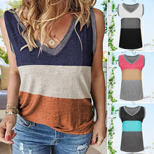 Load image into Gallery viewer, Women's Summer V-neck Sleeveless Stitching Vest