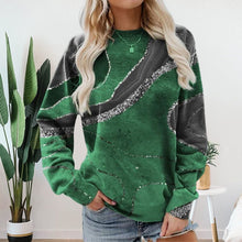Load image into Gallery viewer, Geometric Loose Print Long Sleeve Crew Neck Sweatshirt
