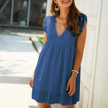 Load image into Gallery viewer, Summer Lace Dress with Ruffled Sleeves