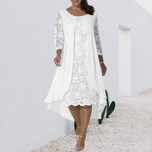 Load image into Gallery viewer, Lace Panel Long Sleeve Dress