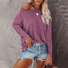 Load image into Gallery viewer, Pocket Slit Long Sleeve T-Shirt