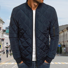 Load image into Gallery viewer, Men's Bomber Quilted Diamond Padded Jacket