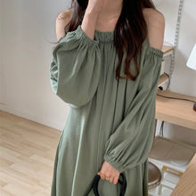 Load image into Gallery viewer, Off Shoulder Balloon Sleeve Dress