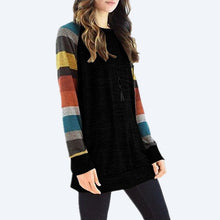 Load image into Gallery viewer, Striped Printed Crew Neck Oversized Sweatshirt