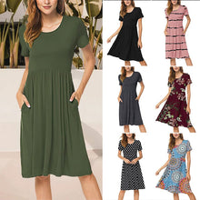 Load image into Gallery viewer, Pocket Crew Neck Dress
