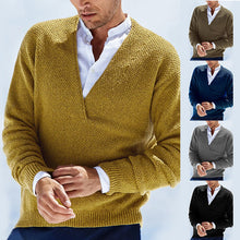 Load image into Gallery viewer, Solid Slim Long-sleeved V-neck Sweater
