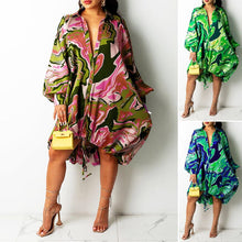Load image into Gallery viewer, Modern Lapel Drawstring Shirt Dress