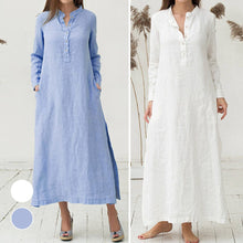 Load image into Gallery viewer, Slit Shirt Dress