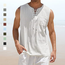 Load image into Gallery viewer, Men's Solid Color Drawstring Waistcoat