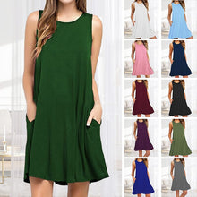 Load image into Gallery viewer, Sleeveless Pocket Multicolor Dress