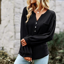 Load image into Gallery viewer, Casual Plain Pullover Blouses Basic Tops
