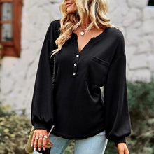 Load image into Gallery viewer, Casual Plain Pullover Blouses Basic Tops
