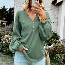 Load image into Gallery viewer, Casual Plain Pullover Blouses Basic Tops