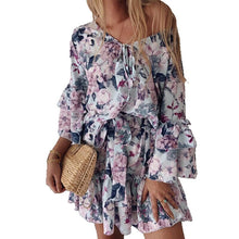 Load image into Gallery viewer, Chiffon Pullover Cotton Mid Waist Dress