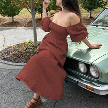 Load image into Gallery viewer, Lantern Sleeve Bandeau Dress