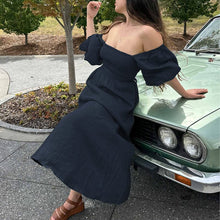 Load image into Gallery viewer, Lantern Sleeve Bandeau Dress