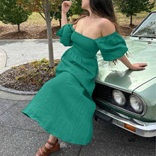 Load image into Gallery viewer, Lantern Sleeve Bandeau Dress