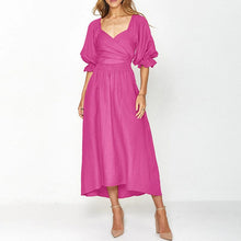 Load image into Gallery viewer, Lantern Sleeve Bandeau Dress