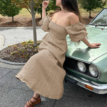 Load image into Gallery viewer, Lantern Sleeve Bandeau Dress