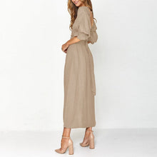 Load image into Gallery viewer, Lantern Sleeve Bandeau Dress