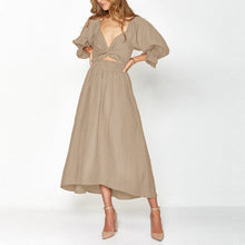 Load image into Gallery viewer, Lantern Sleeve Bandeau Dress