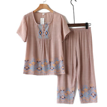 Load image into Gallery viewer, Elderly Summer Cotton-flax Set Leisure Two-piece Suit