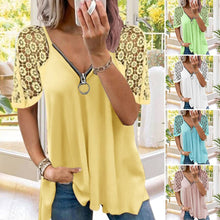 Load image into Gallery viewer, Lace Zip T-Shirt