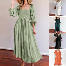 Load image into Gallery viewer, French Ruffled Lantern Sleeves Multi-wear Dress