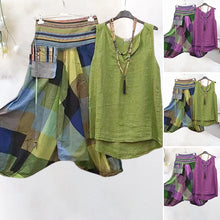 Load image into Gallery viewer, Women's Colorblock Casual Loose Sleeveless Two-piece Set