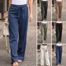 Load image into Gallery viewer, Summer Elastic Lace Up Straight Pants