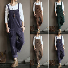 Load image into Gallery viewer, Wide Leg Corduroy Overalls
