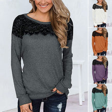 Load image into Gallery viewer, Lace Panel Solid T-Shirt