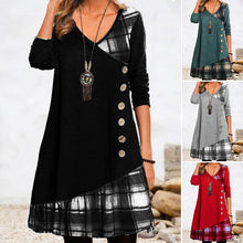 Load image into Gallery viewer, Long-sleeve Patchwork Dress