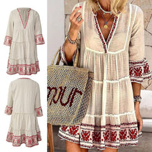 Load image into Gallery viewer, Printed Elegant V-neck Dress