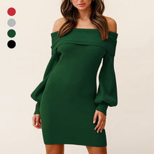 Load image into Gallery viewer, Balloon Sleeve Ribbed Dress