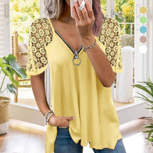 Load image into Gallery viewer, Lace Zip T-Shirt