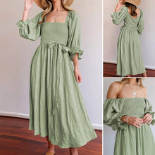 Load image into Gallery viewer, French Ruffled Lantern Sleeves Multi-wear Dress
