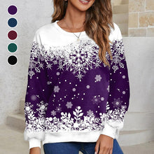 Load image into Gallery viewer, Women Xmas Snowflake Print Pullover